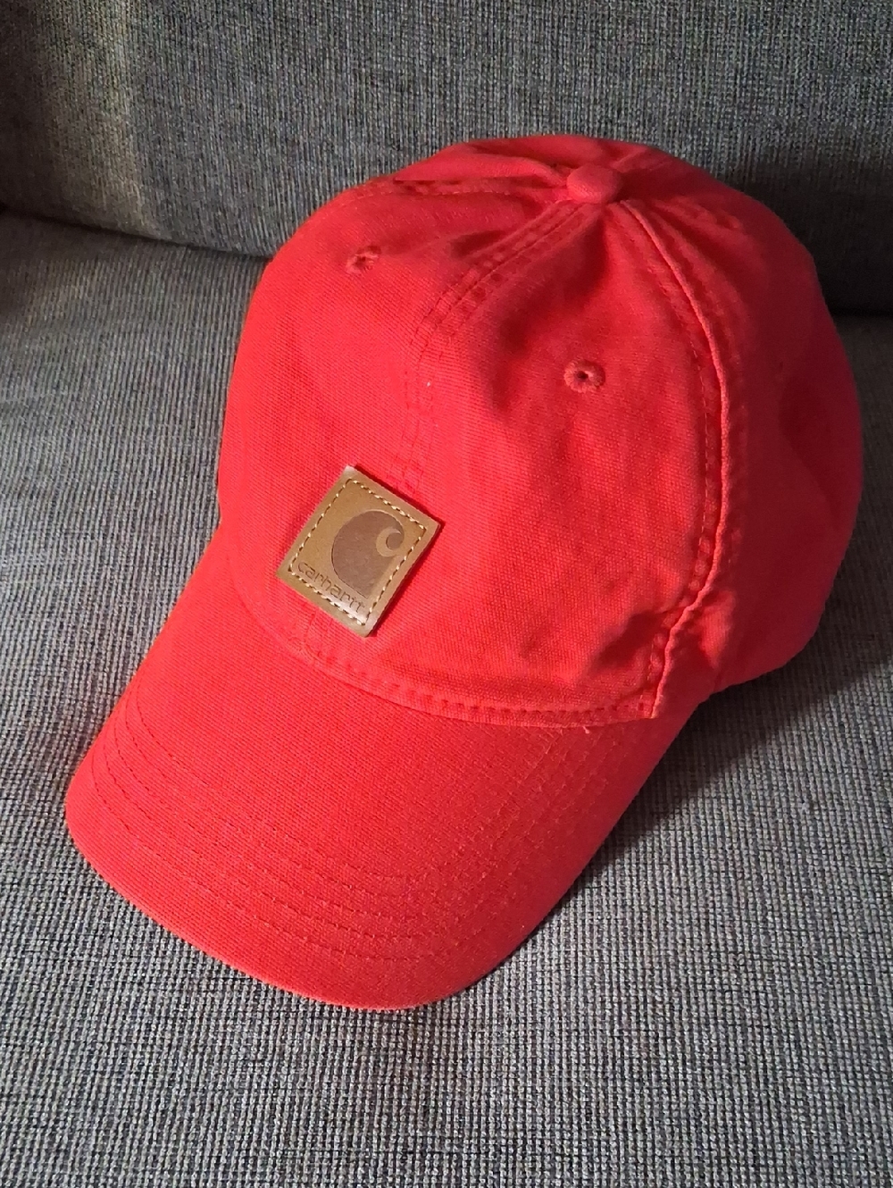 Carhartt Bright Orange Adjustable Canvas Baseball Hat w/ Logo Patch UNISEX